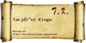 Tarjáni Kinga névjegykártya