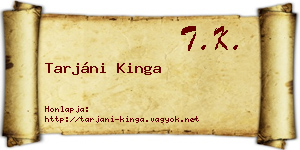 Tarjáni Kinga névjegykártya